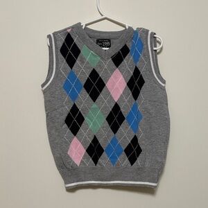 3/$10 The Children's Place Gray Argyle Sweater Vest